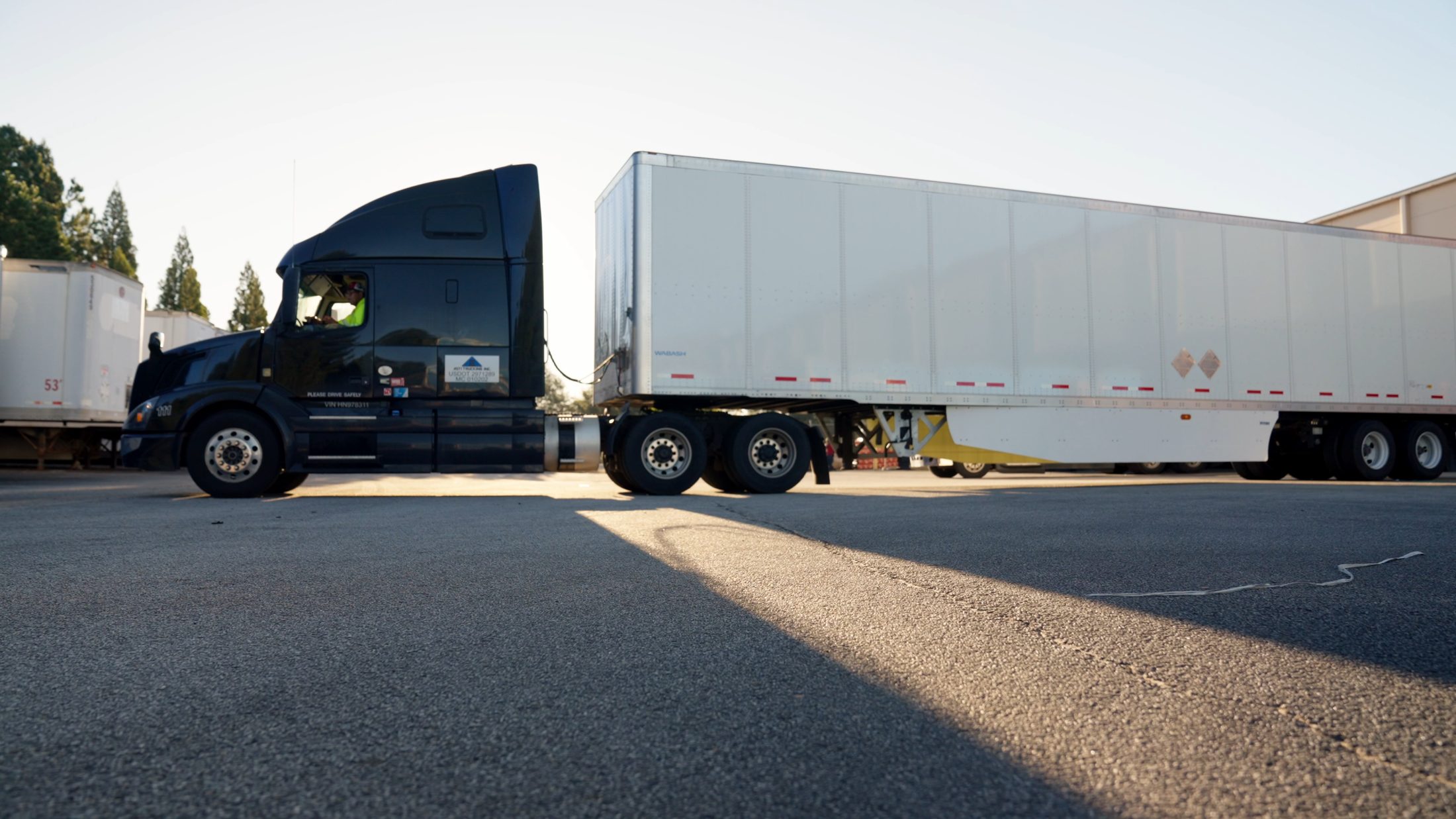 Tractor trailer loaded at the ZonPrep facility for outbound delivery to Amazon